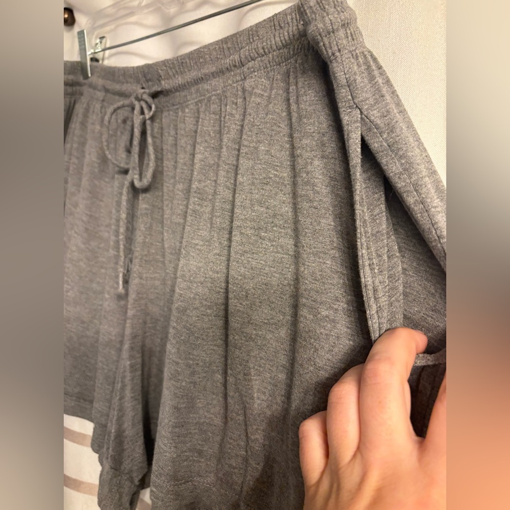 Gray Drawstring Lounge Shorts - Picture 2 of 3